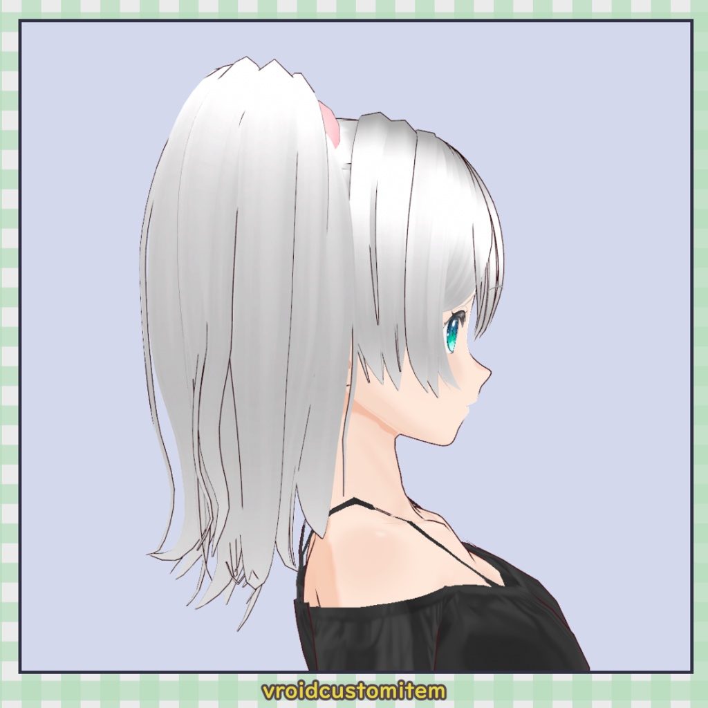 【髪型】シュシュ付きサイドポニーテール / Side Ponytail with Scrunchie【VRoid】