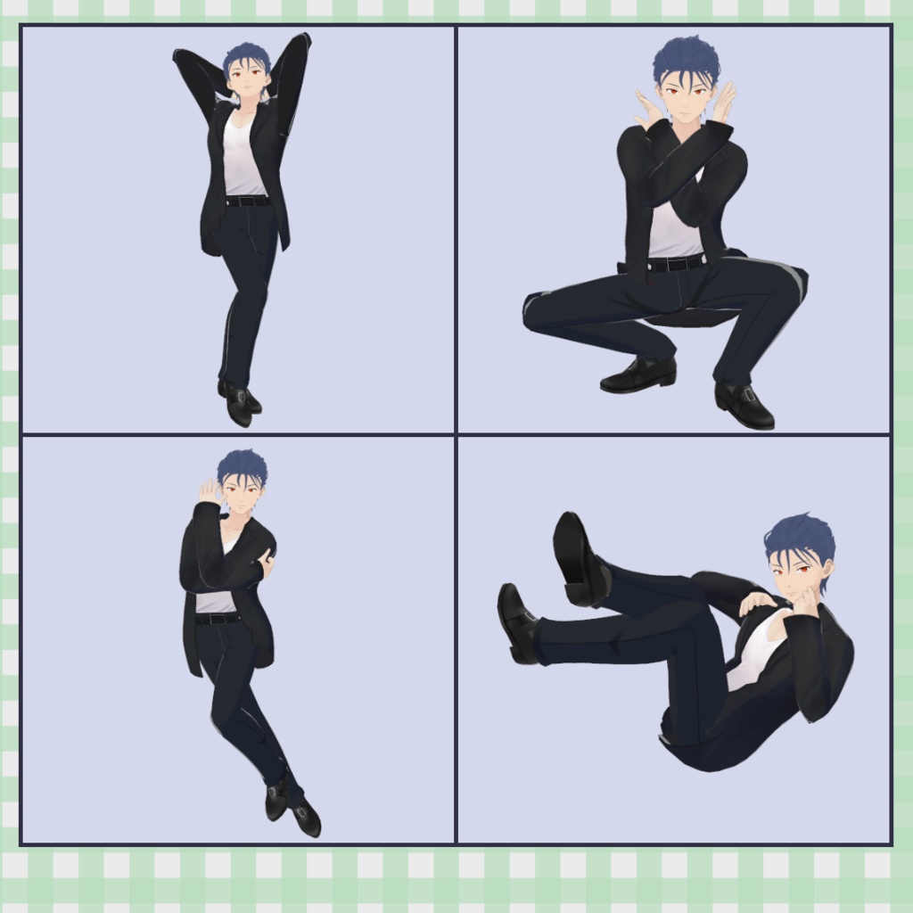 VRoid用ジョジョ風ポーズ30種 / VRoid JoJo Style Pose Pack (30 Poses)