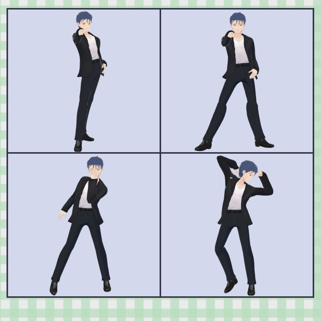 VRoid用ジョジョ風ポーズ30種 / VRoid JoJo Style Pose Pack (30 Poses)
