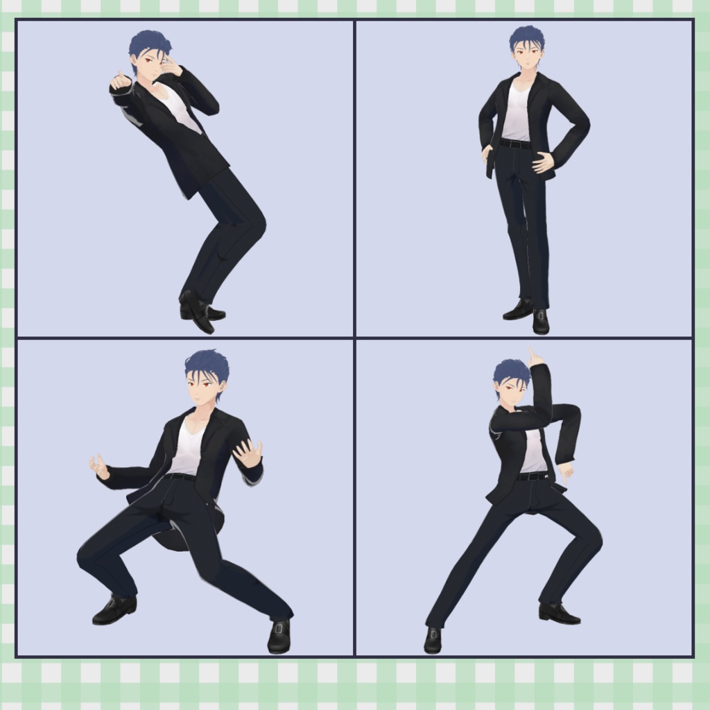 VRoid用ジョジョ風ポーズ30種 / VRoid JoJo Style Pose Pack (30 Poses)