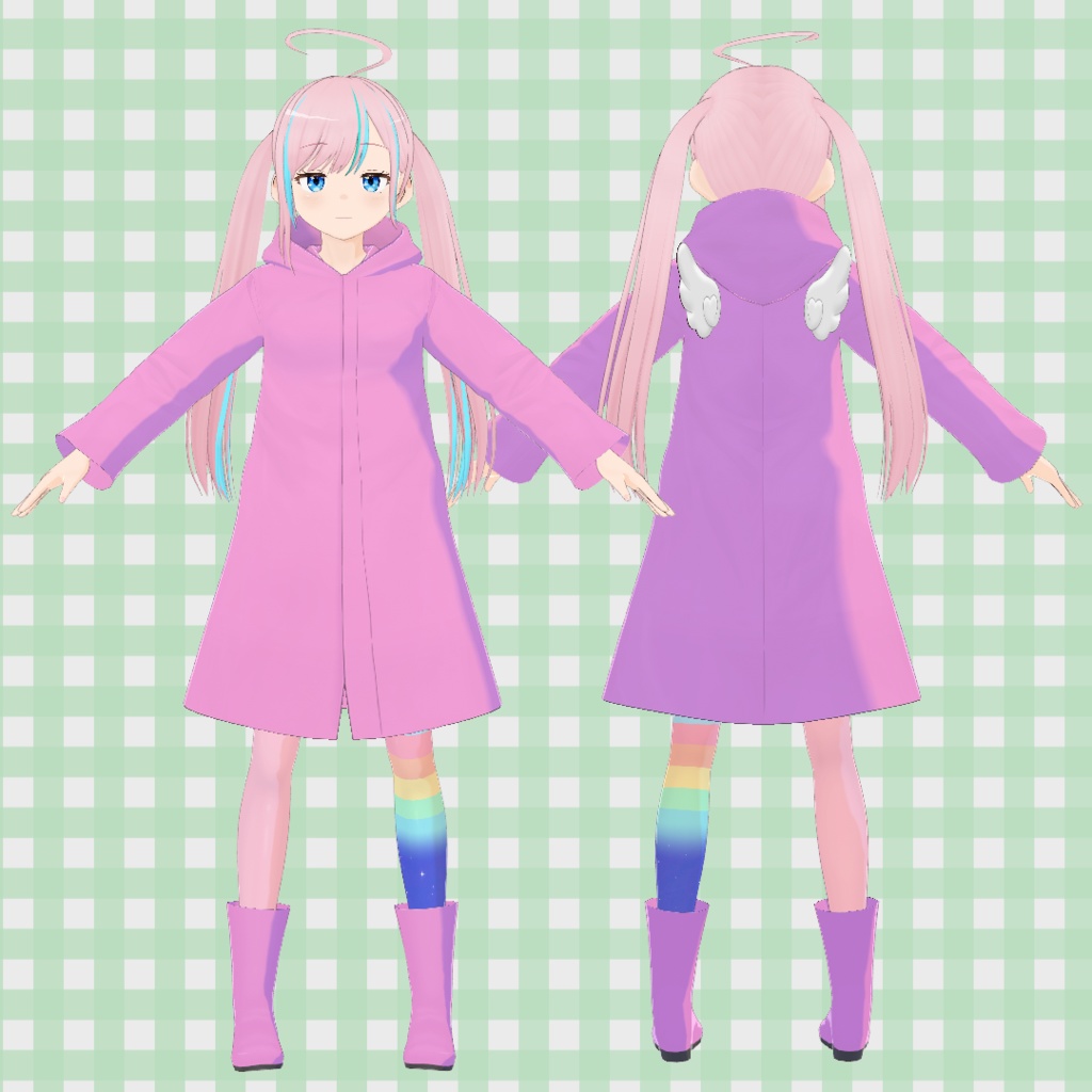 カラフルレインコート / Colorful Raincoat【VRoid】