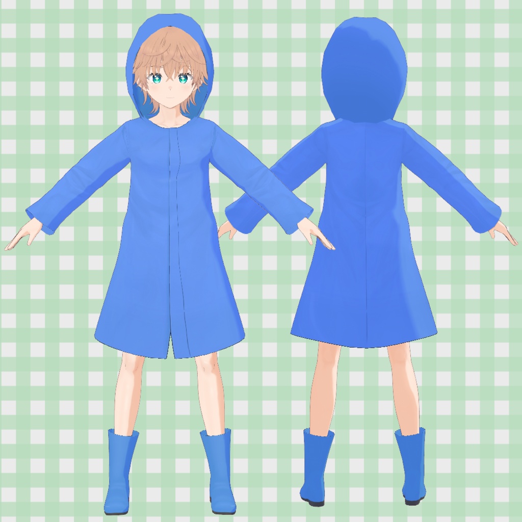 カラフルレインコート / Colorful Raincoat【VRoid】