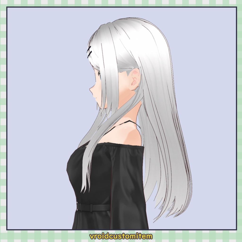 【髪型】フロントオープンロング / Front Open Long Hair【VRoid】