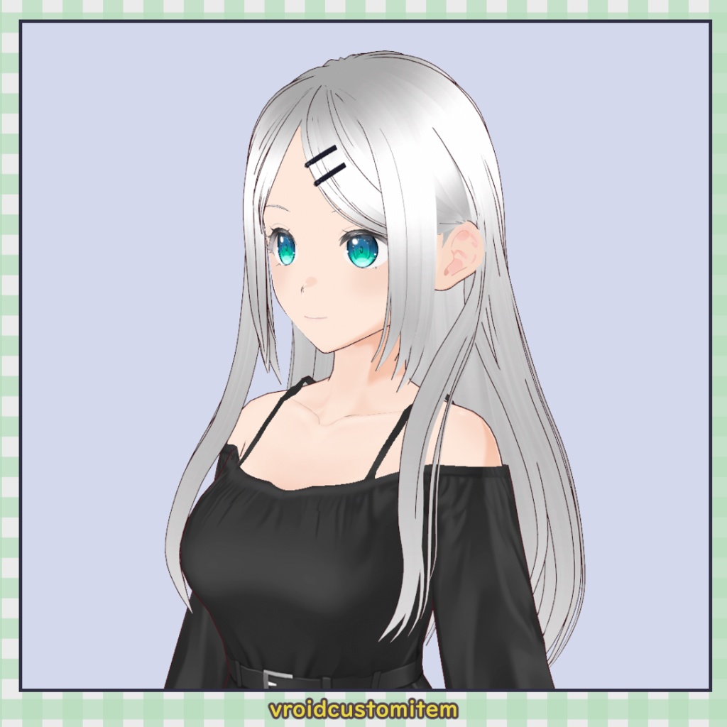 【髪型】フロントオープンロング / Front Open Long Hair【VRoid】