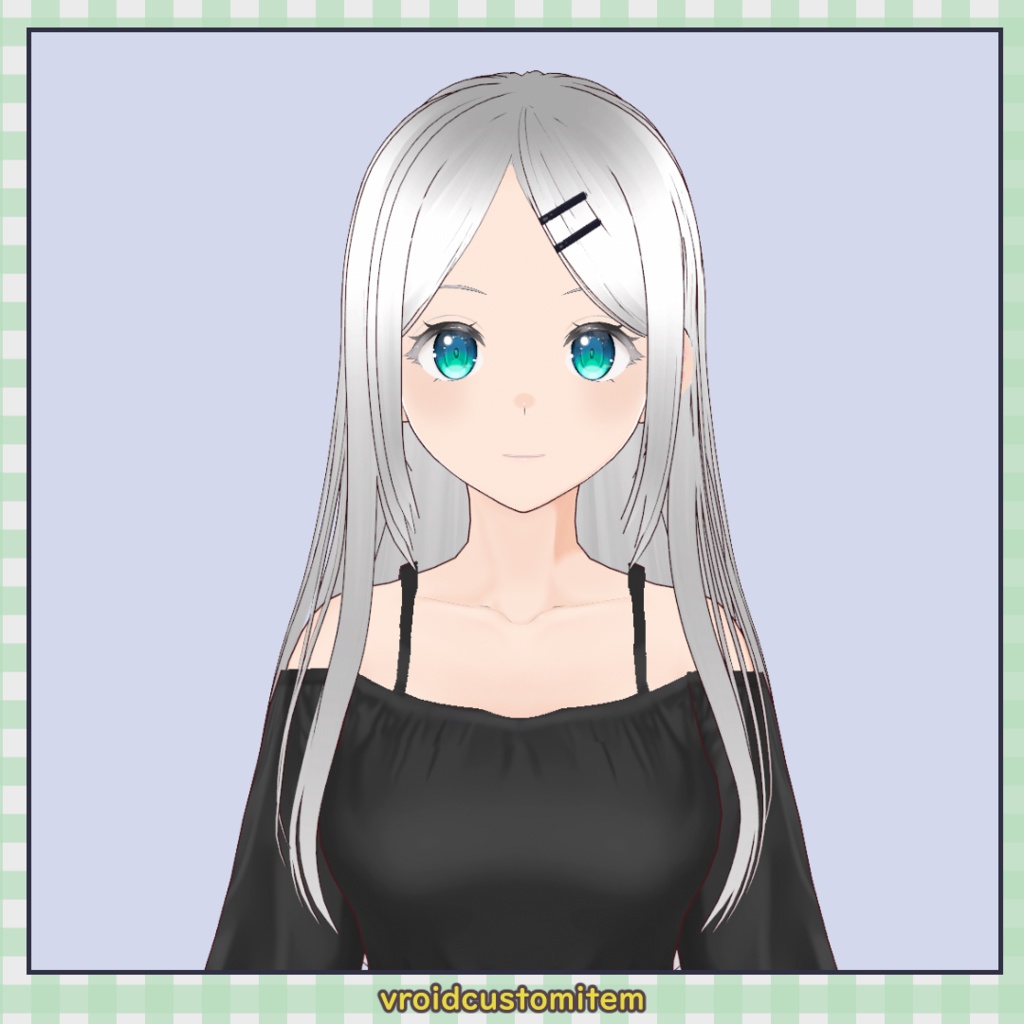 【髪型】フロントオープンロング / Front Open Long Hair【VRoid】