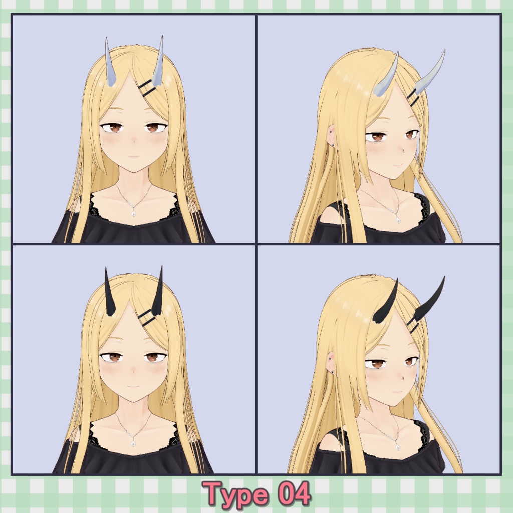 ツノ 8種類セット / Horn Set (8 Types)【VRoid】