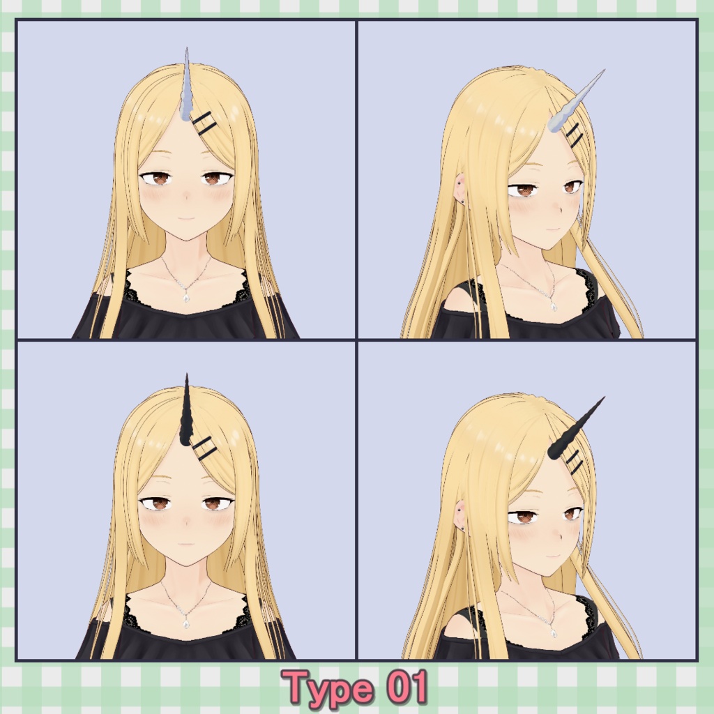 ツノ 8種類セット / Horn Set (8 Types)【VRoid】