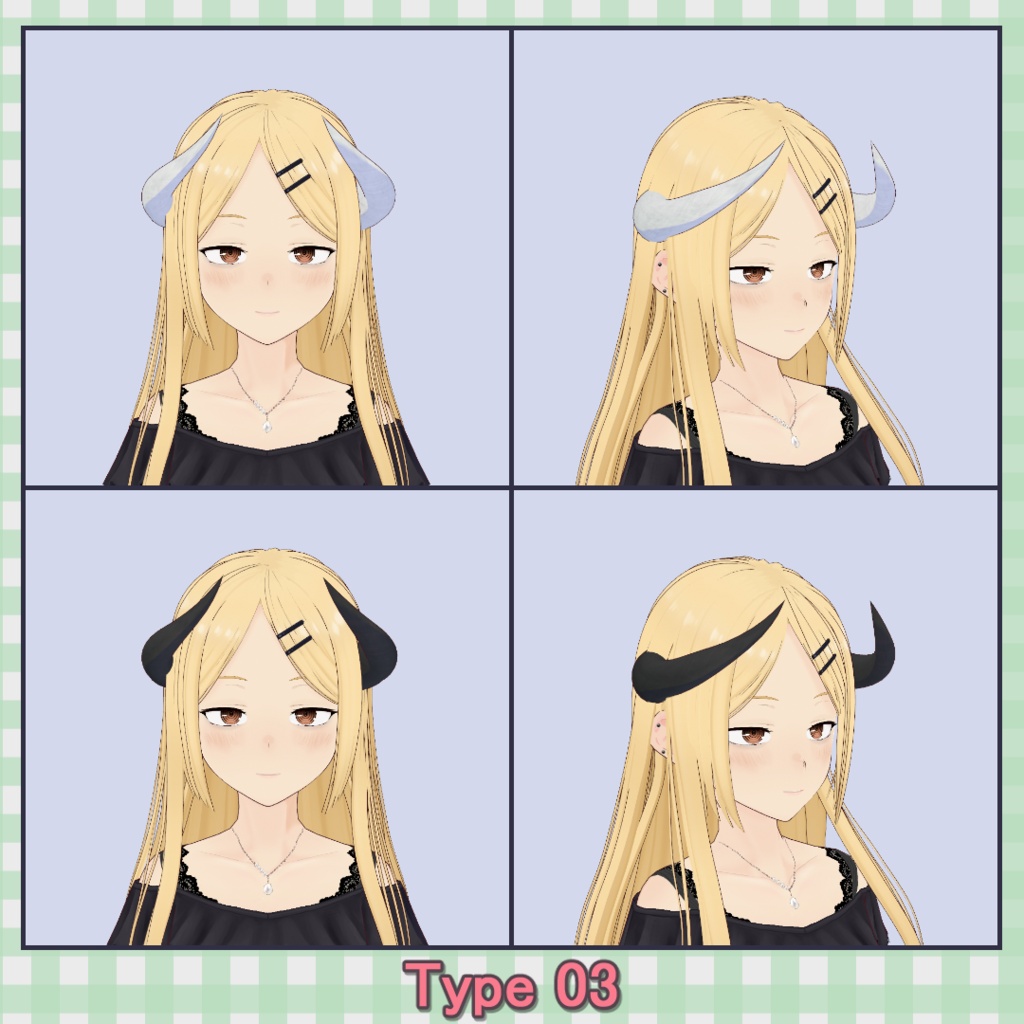 ツノ 8種類セット / Horn Set (8 Types)【VRoid】