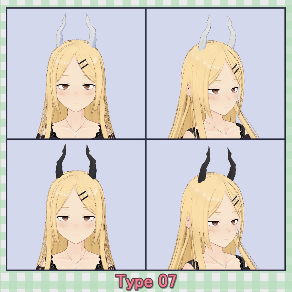 ツノ 8種類セット / Horn Set (8 Types)【VRoid】