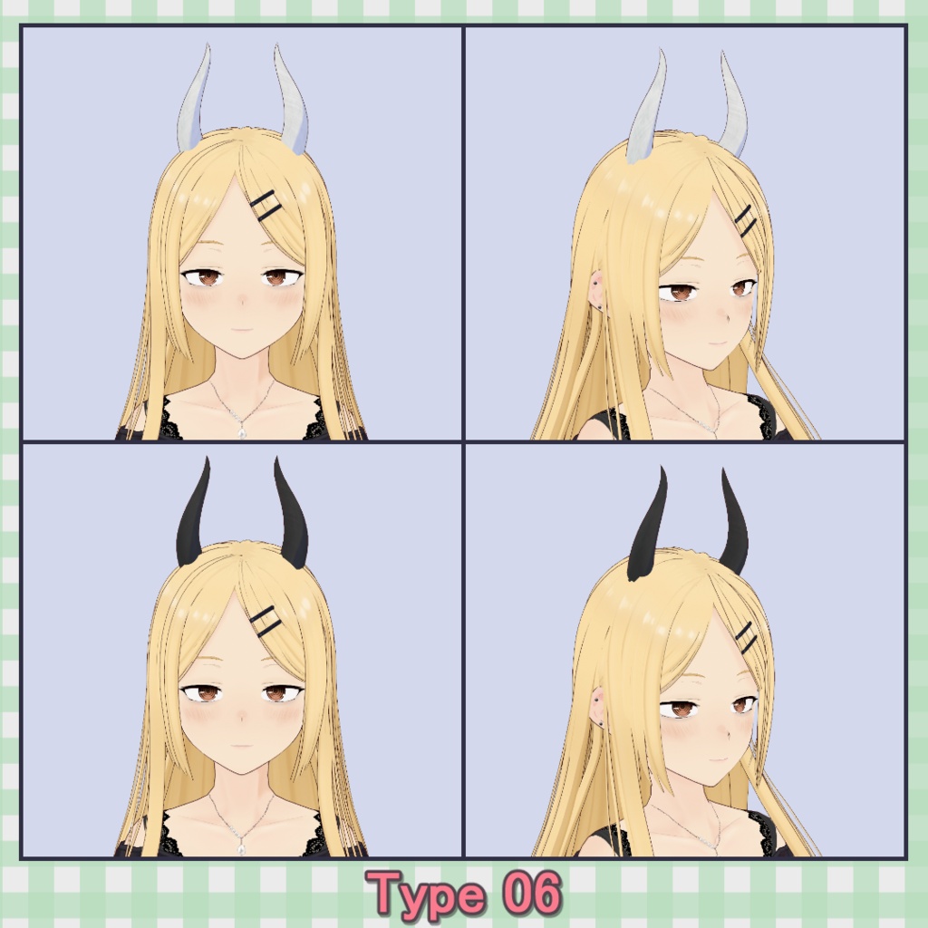 ツノ 8種類セット / Horn Set (8 Types)【VRoid】