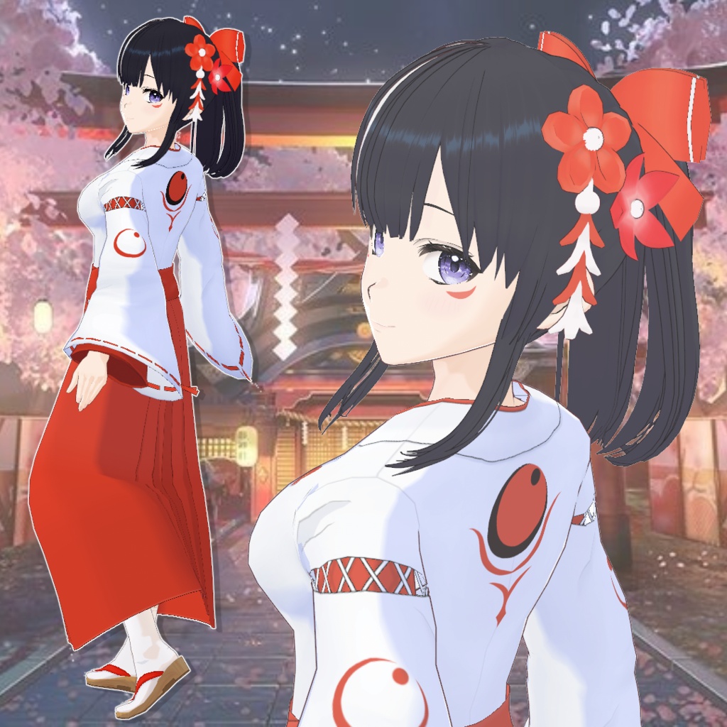 【無料】和風_花飾り / Japanese-Style Floral Accessory【VRoid】