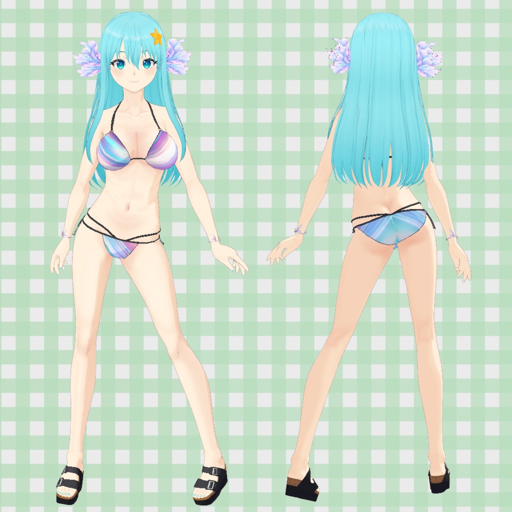 【半額 (7/24まで)】パターンビキニセット / Pattern Bikini Set【VRoid】