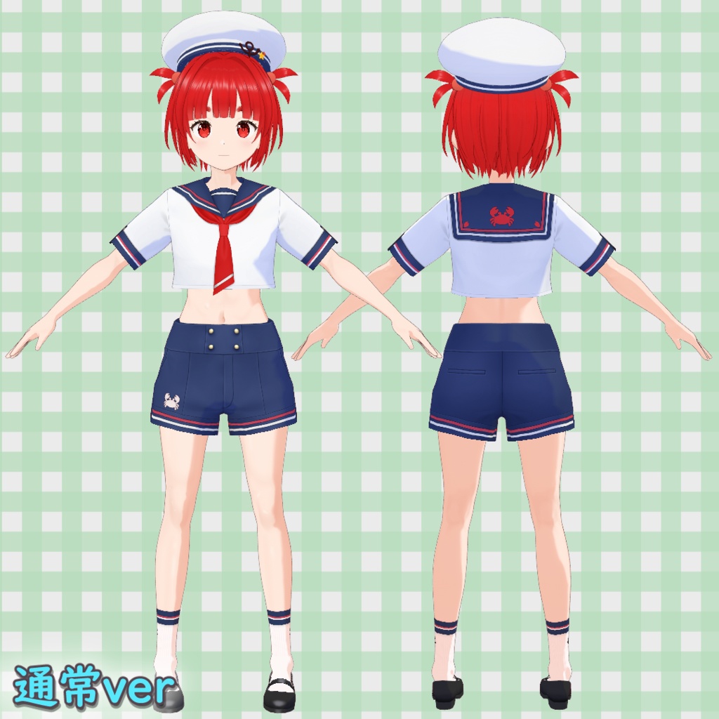 【オリジナル3Dモデル】かにか(衣装単品もあり)