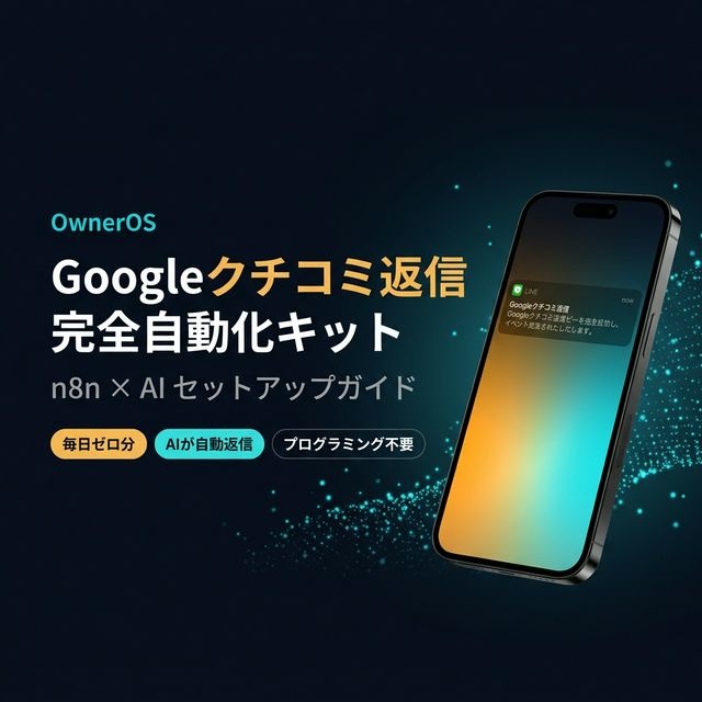 Googleクチコミ返信 自動化キット【セルフプラン】口コミが届いたらAIが返信文を作ってLINEに届ける