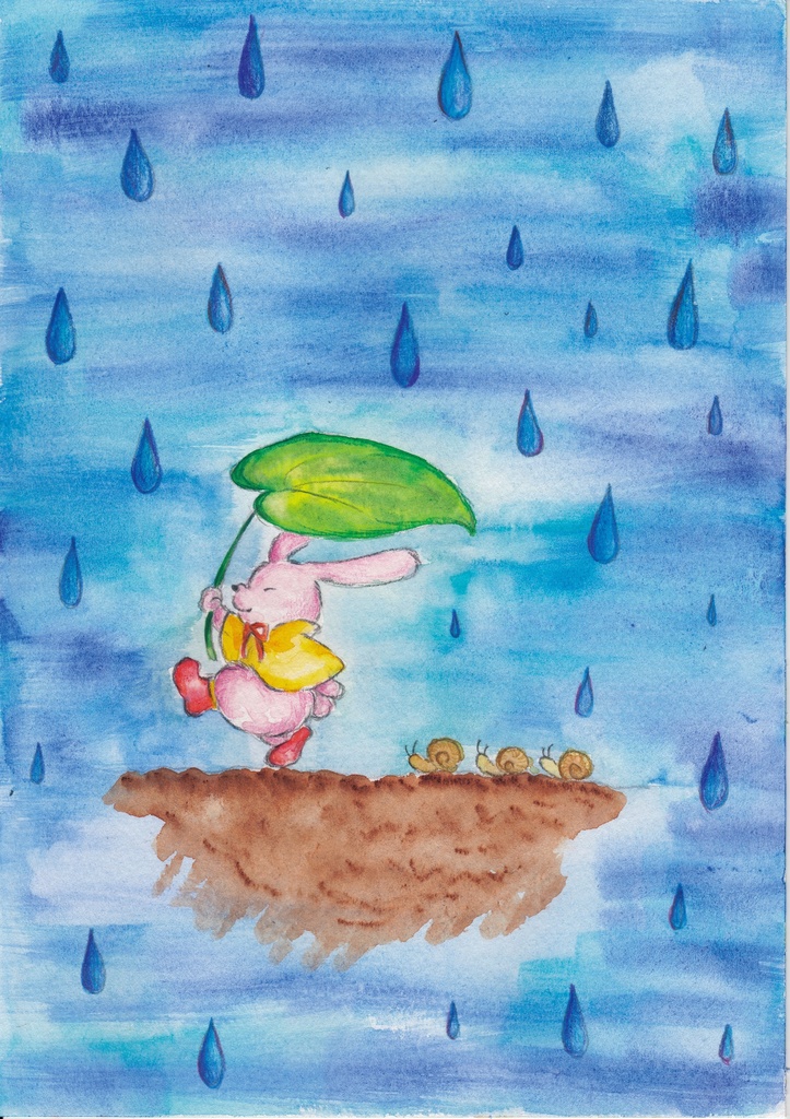 あめふりうさぎ 缶ミラー