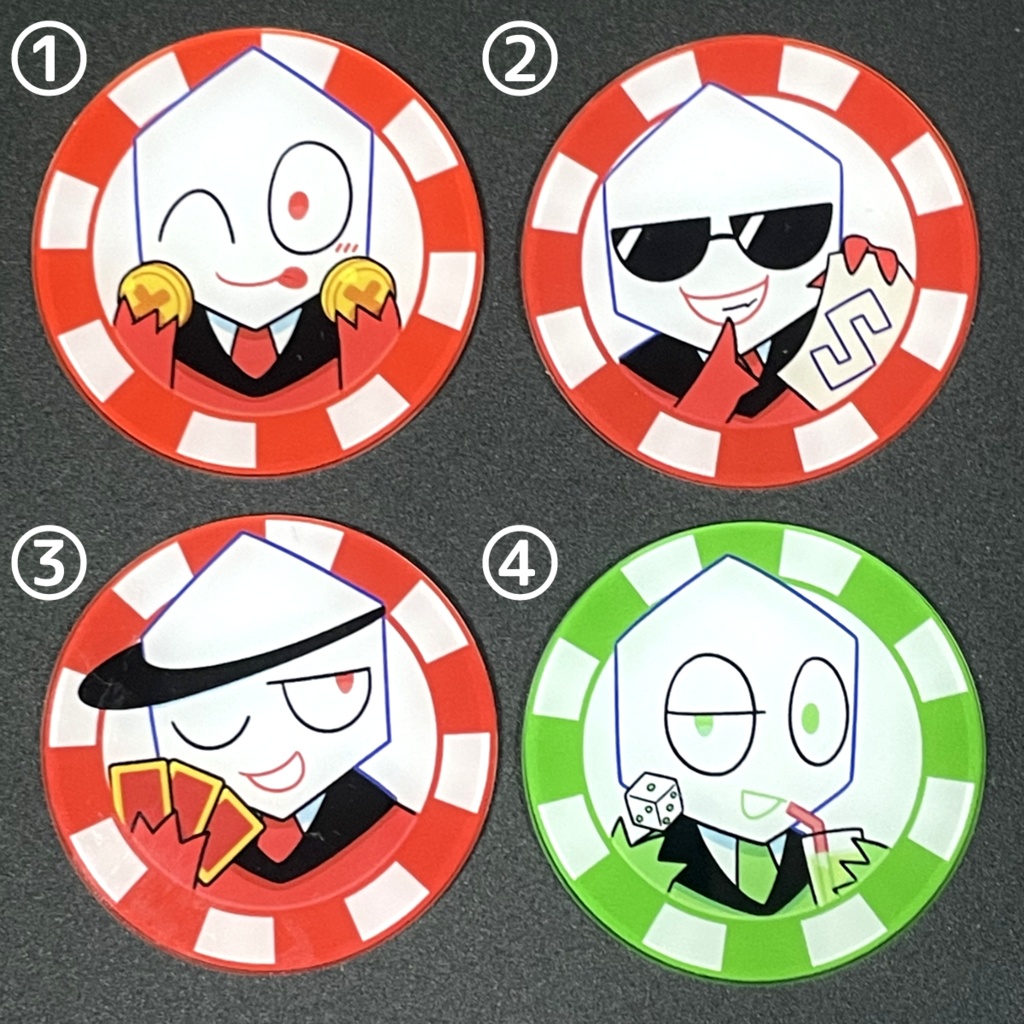 カジノチップ風アクリルシール