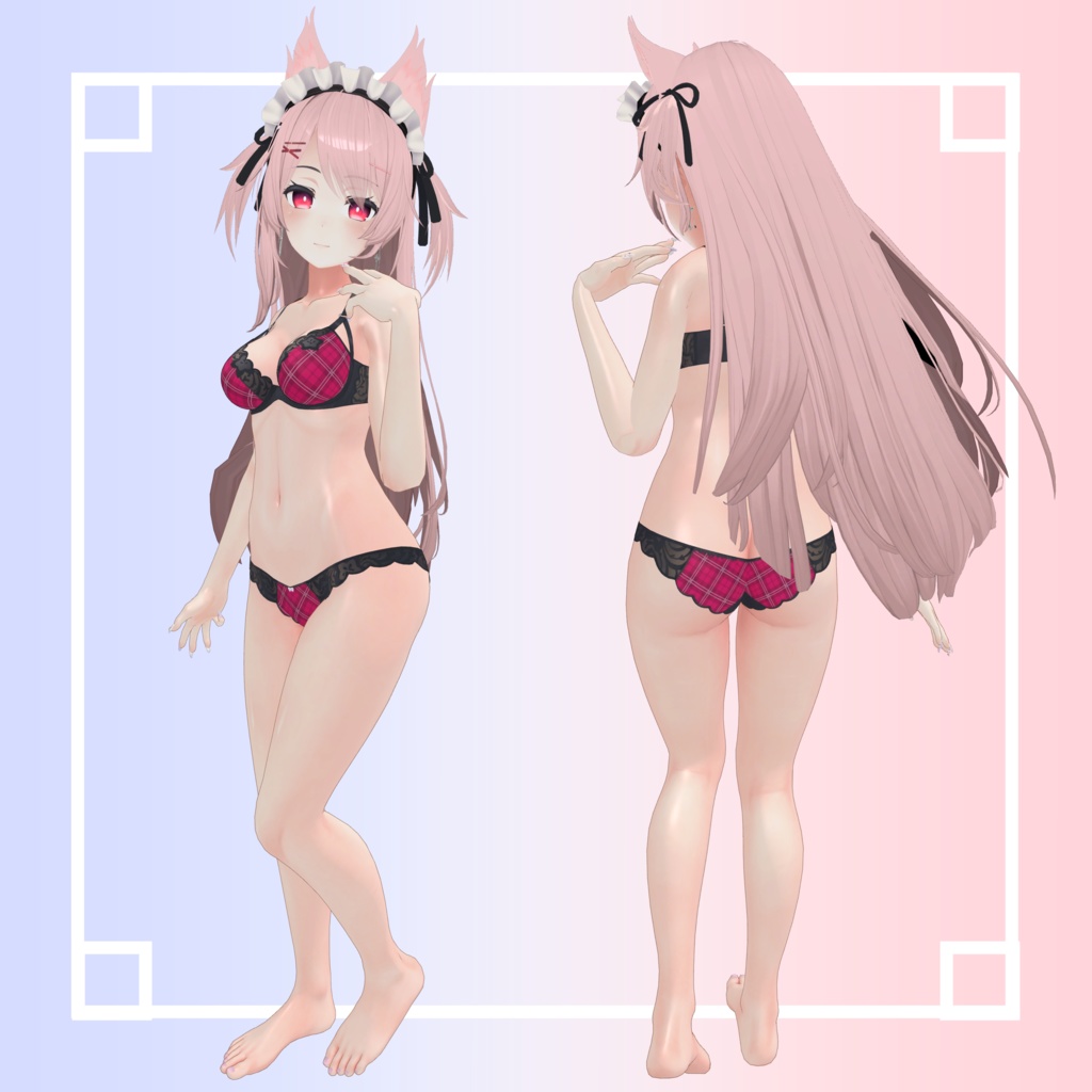 桔梗ちゃん用『チェック柄下着テクスチャー素材』