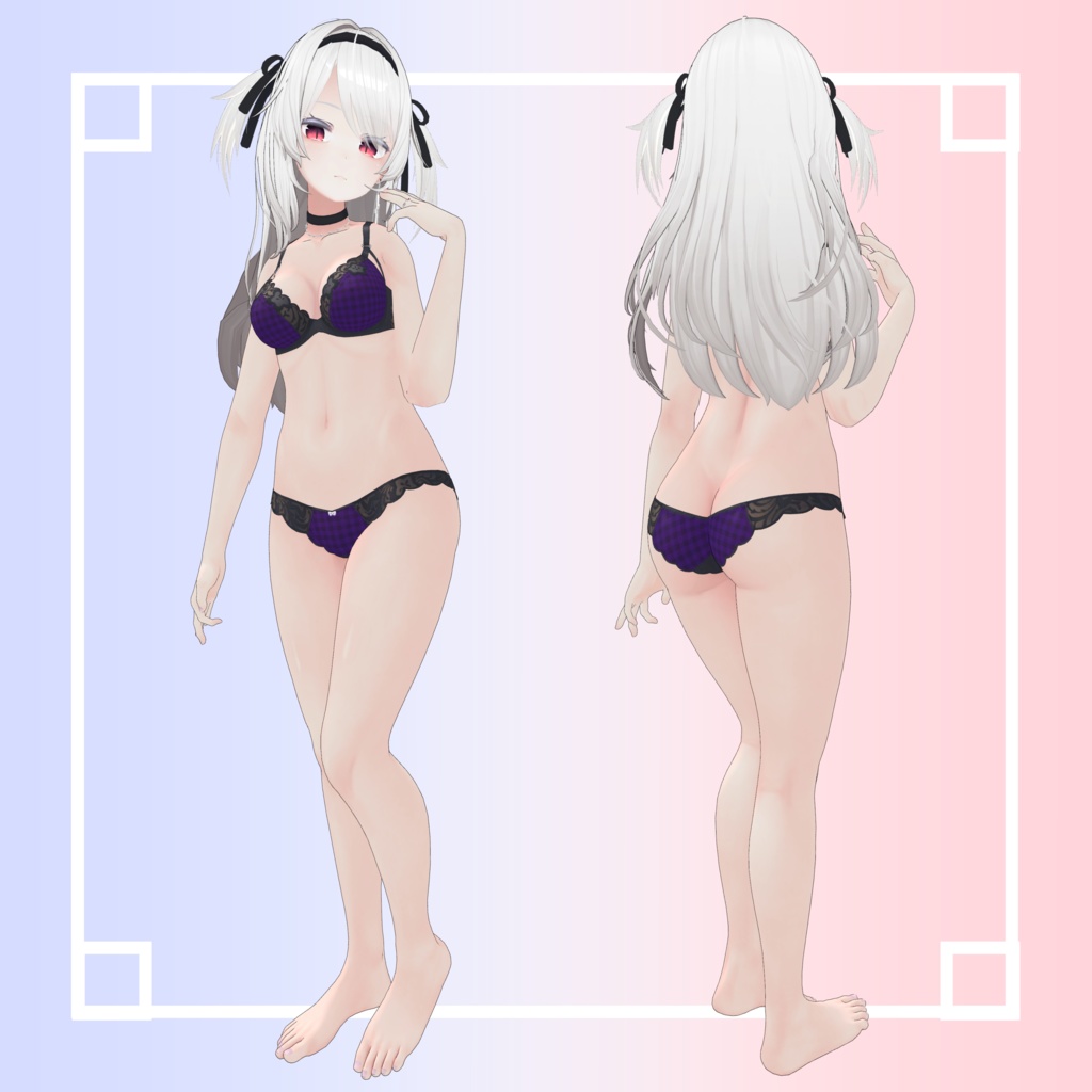 桔梗ちゃん用『チェック柄下着テクスチャー素材』