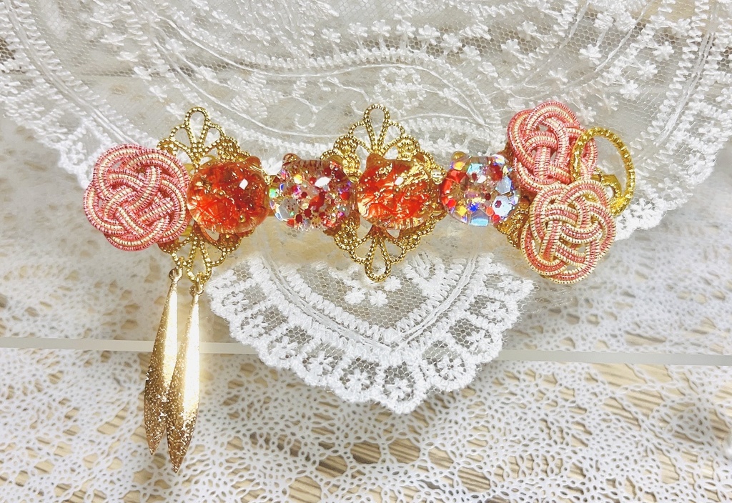 ねこねこバレッタ‪✿‬華〖煉獄さんイメージ〗