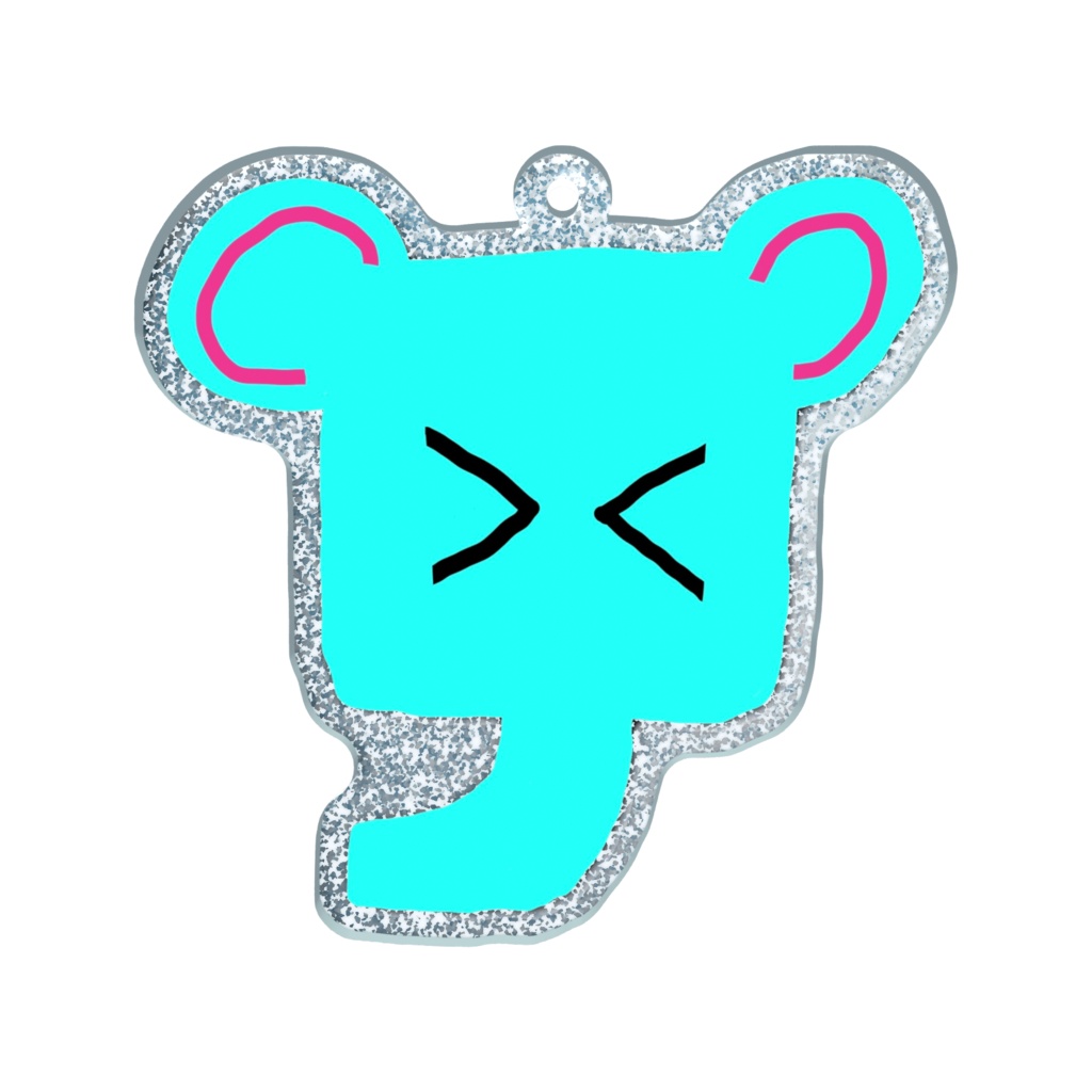 ラメアクリルキーホルダー_ゾウ