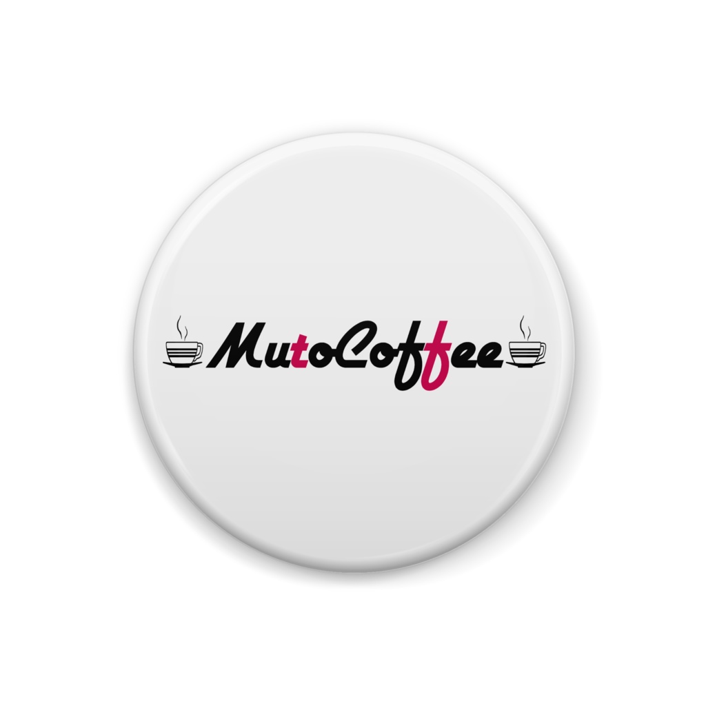 MutoCoffeeロゴ缶バッジ(ホワイト)