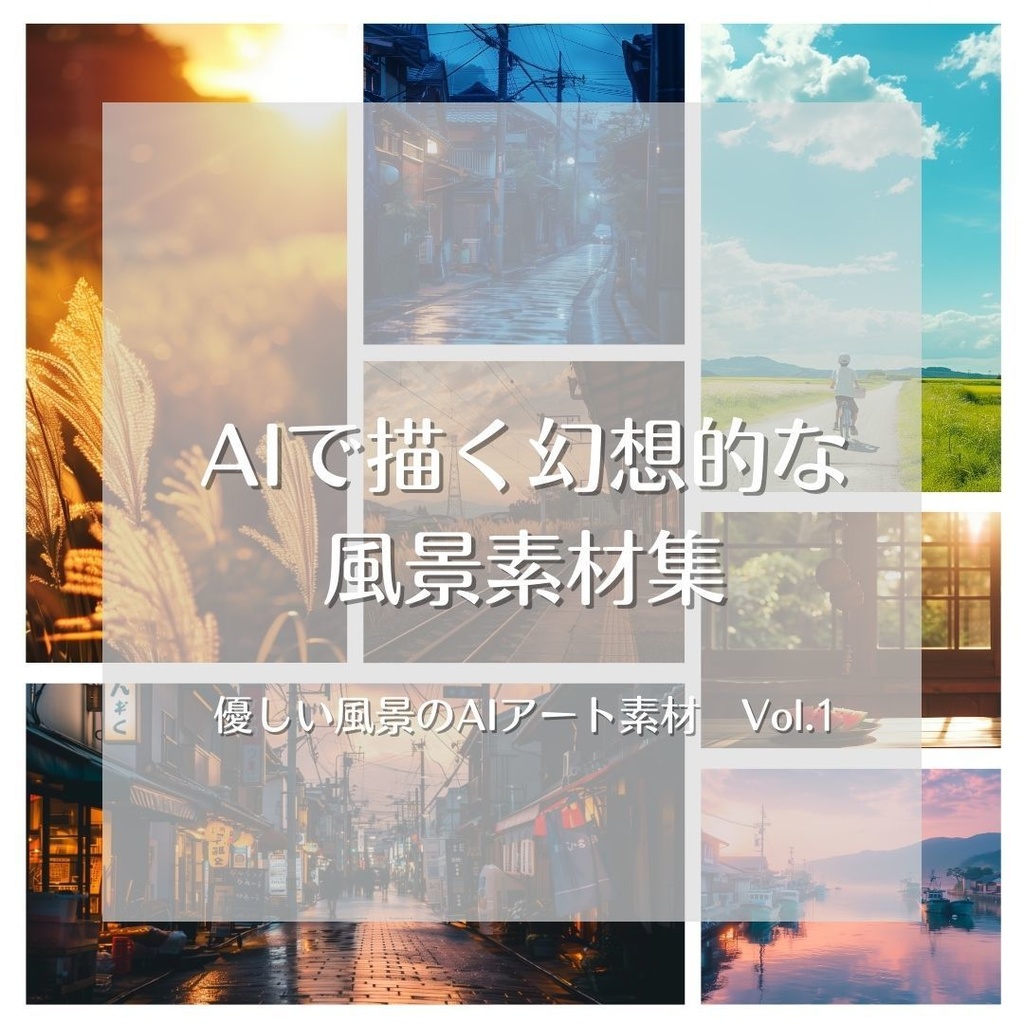 やさしい風景のAIアート素材 Vol.1【10枚セット】