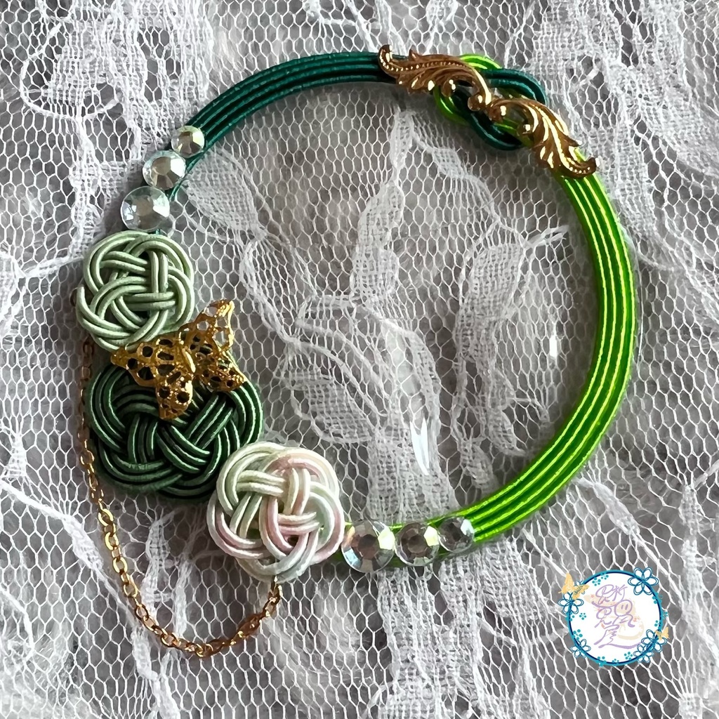 蝶よ花よ 水引デコ缶バッジカバー57mm