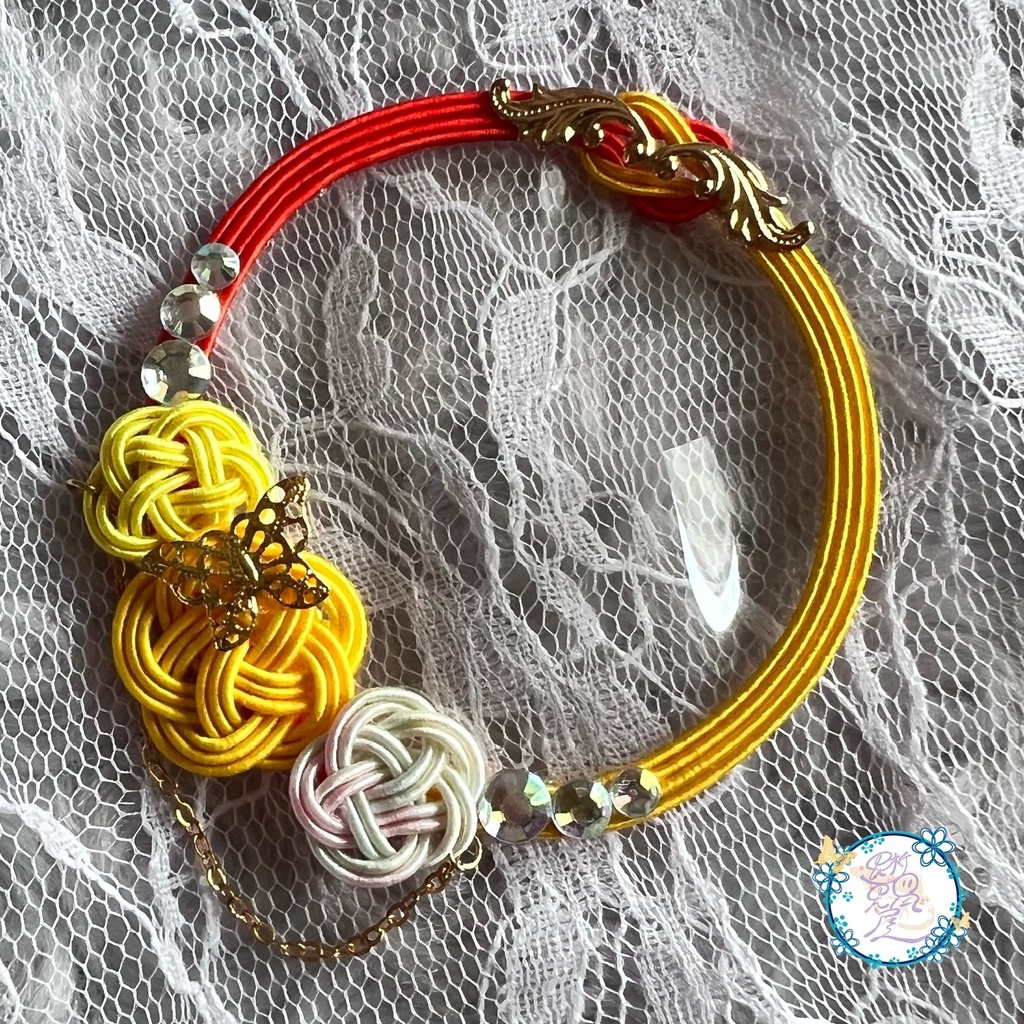 蝶よ花よ 水引デコ缶バッジカバー57mm