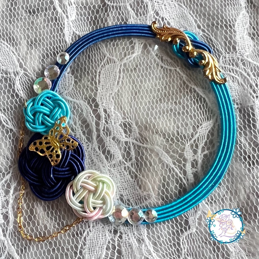 蝶よ花よ 水引デコ缶バッジカバー57mm