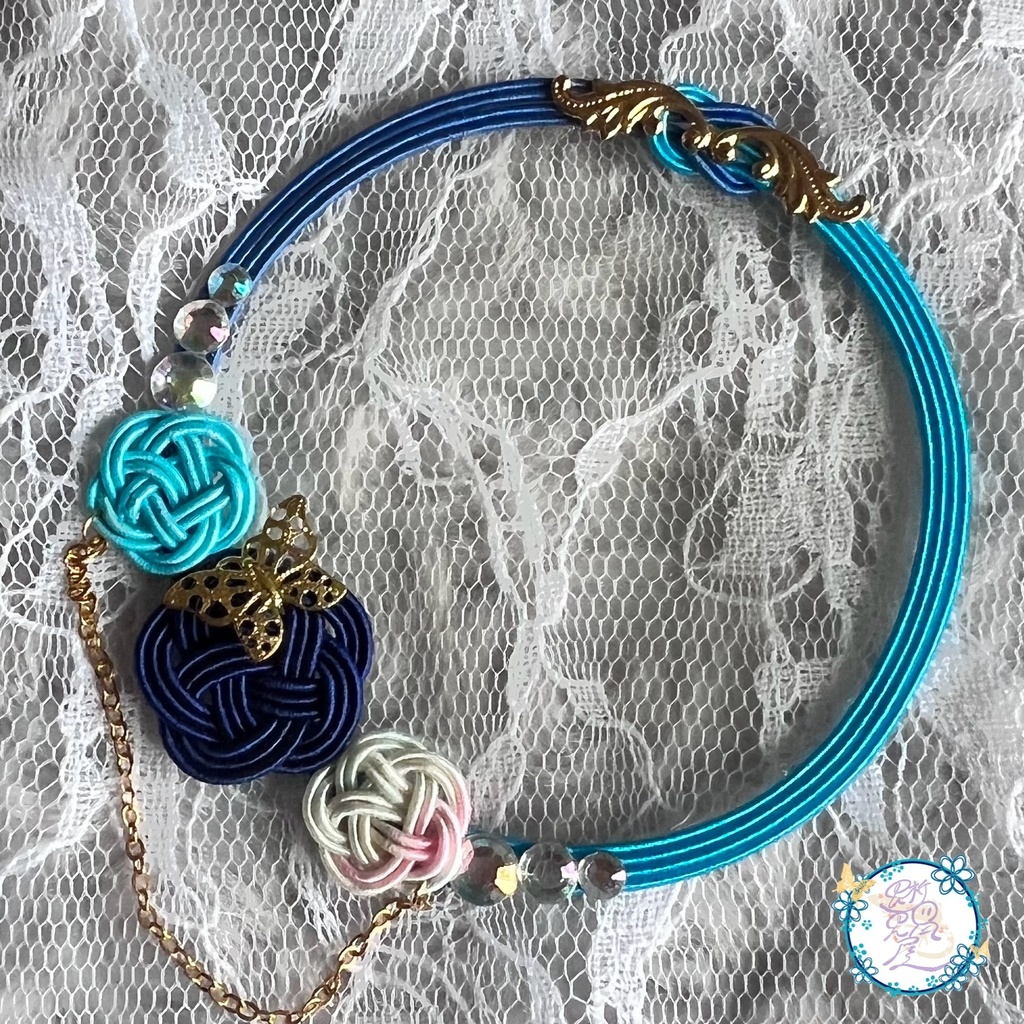 蝶よ花よ 水引 デコ 缶バッジカバー 65㎜