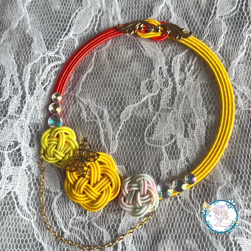 蝶よ花よ 水引 デコ 缶バッジカバー 65㎜