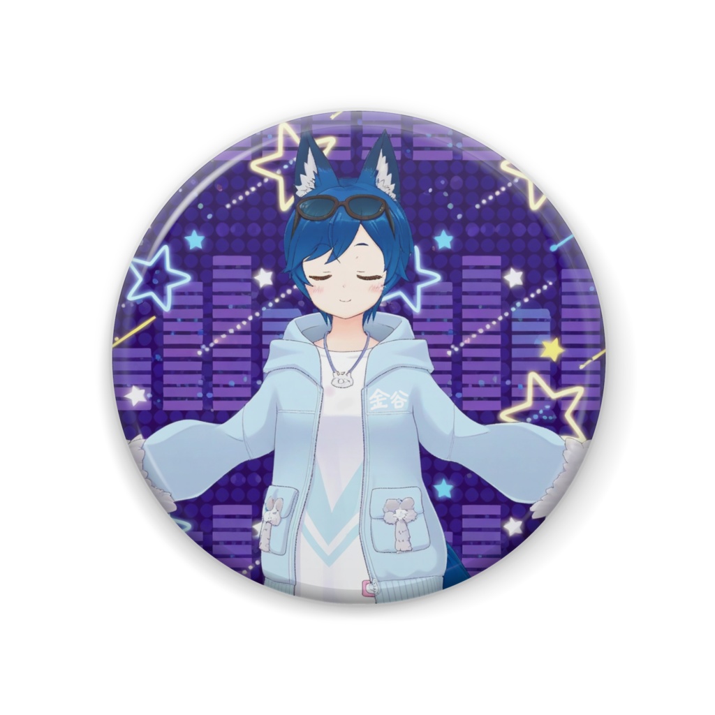 金谷リュウアイコン風缶バッジ
