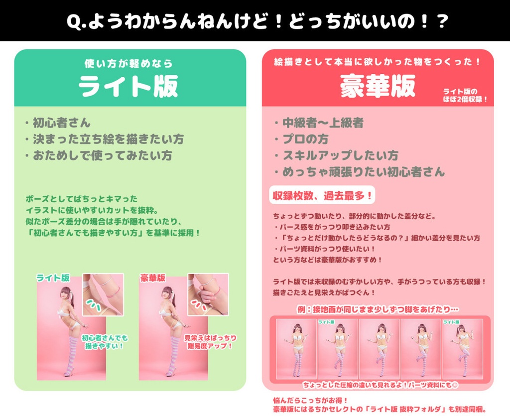 【るちかポーズ 水着の資料写真集シリーズ vol.2】最強!ガイド線ばっちり!パースわかりやすい水着