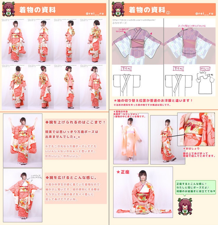 【るちかポーズ 作画資料写真集】vol.2 着物(ふりそで)