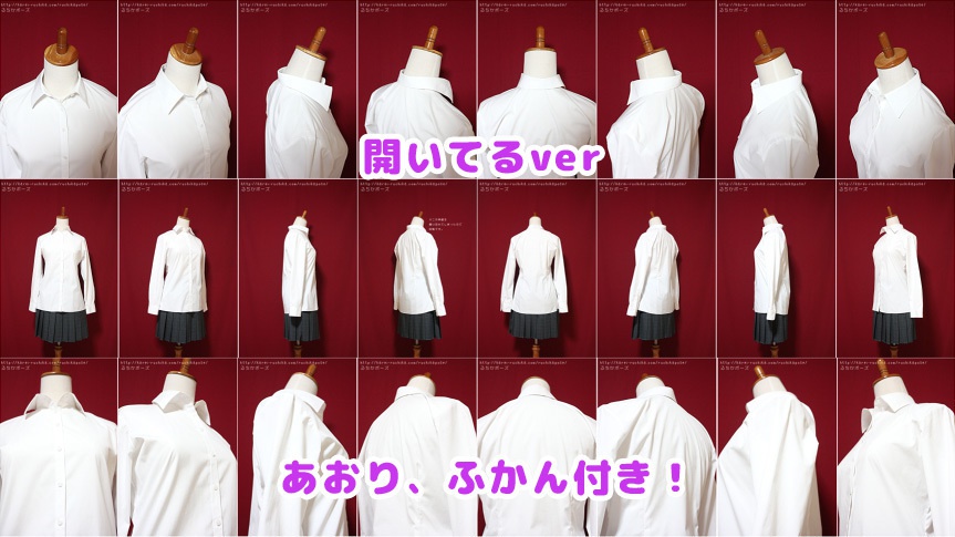 【作画資料写真集】シャツ 襟の資料(開いてるver&閉めてるver)