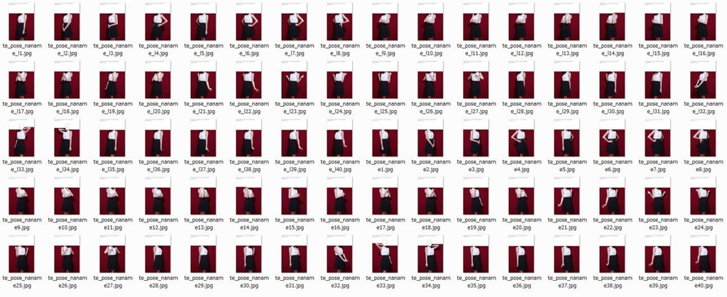 【るちかポーズ 作画資料写真集】困った時の手腕のポーズ vol.1 ノースリーブ編(斜め)