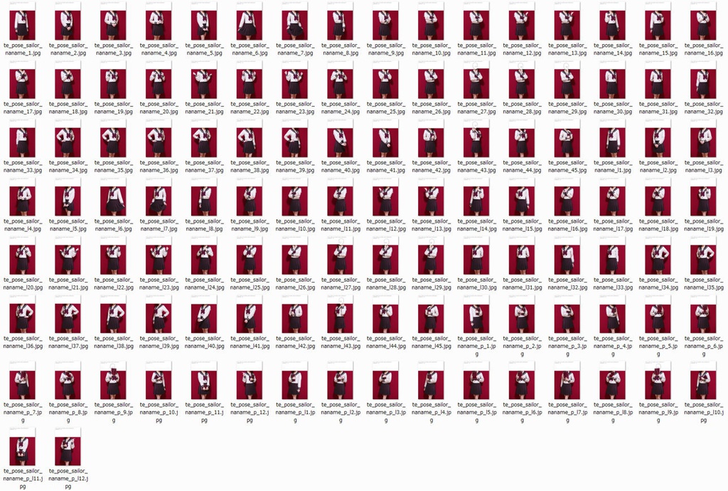 【るちかポーズ 作画資料写真集】困った時の手腕のポーズ vol.2 セーラー服(冬)編/斜めver