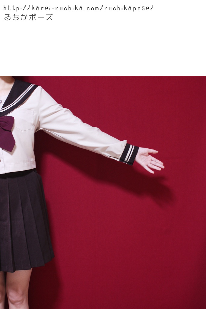 袖の作画資料写真集/セーラー服(冬)