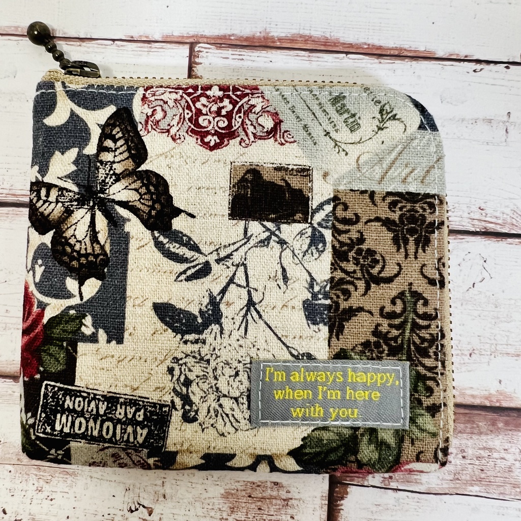 【送料無料】L字ファスナー ハーフ財布 ローズ