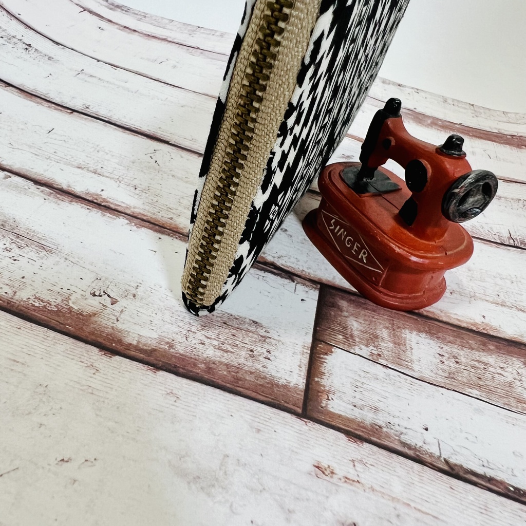 【送料無料】L字ファスナー財布 ハーフ オルテガ柄