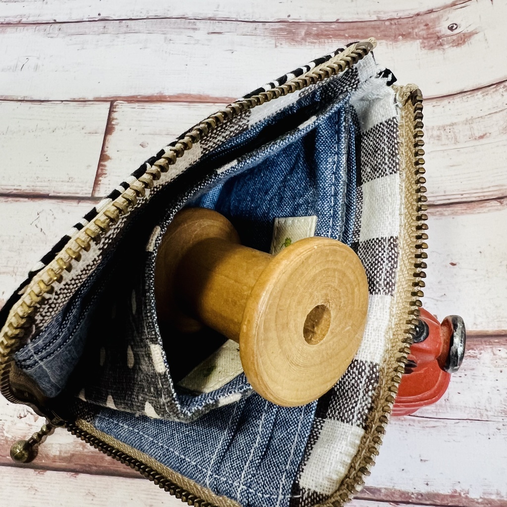 【送料無料】L字ファスナー財布 ハーフ オルテガ柄