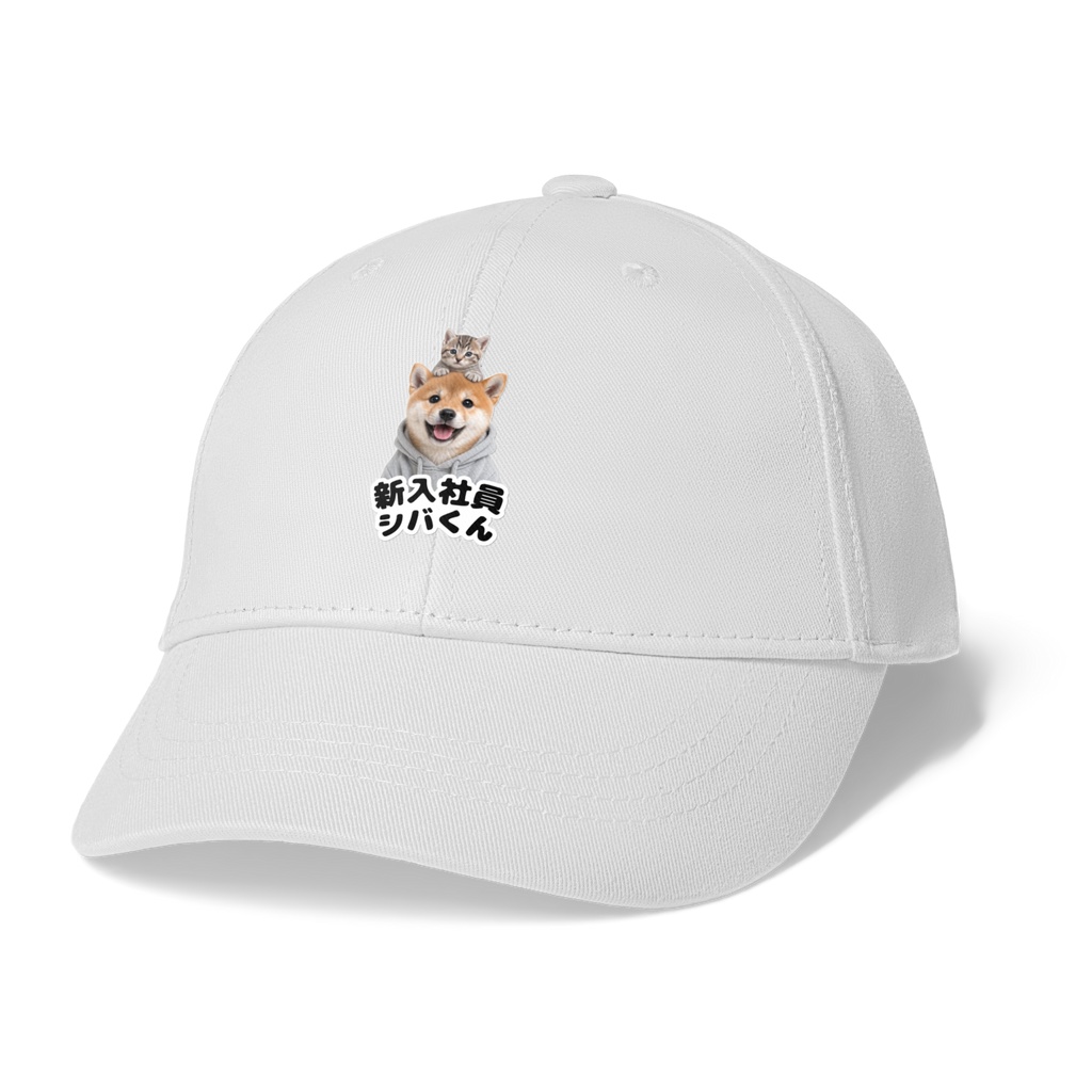 新入社員シバくん＆ツキミ キャップ｜ホワイト
