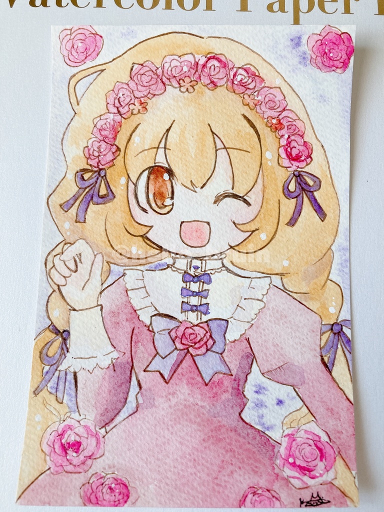 【創作】ドローイング　薔薇のヘッドドレス