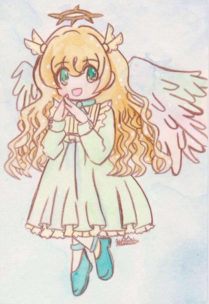 【創作】フレームレス原画「Pastel Angel」