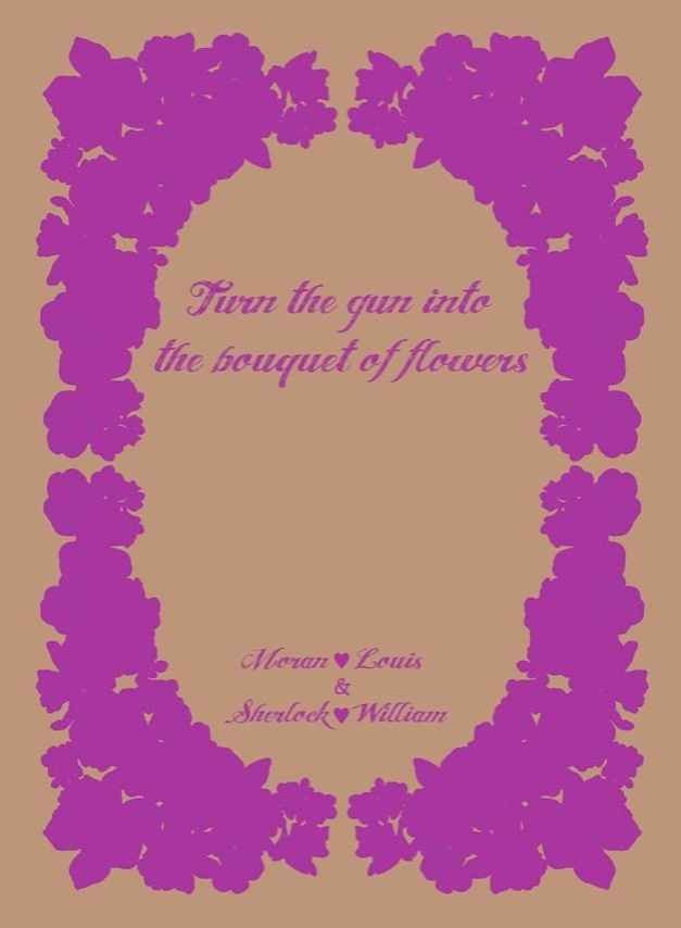 Turn the gun into the bouquet of flowers