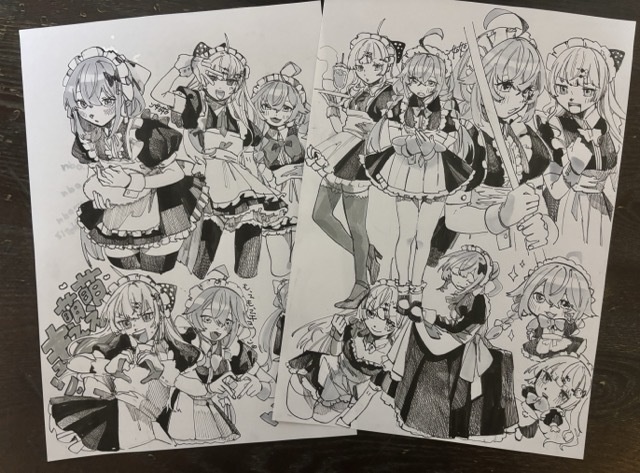 完売【原画】ミニスカメイド欲