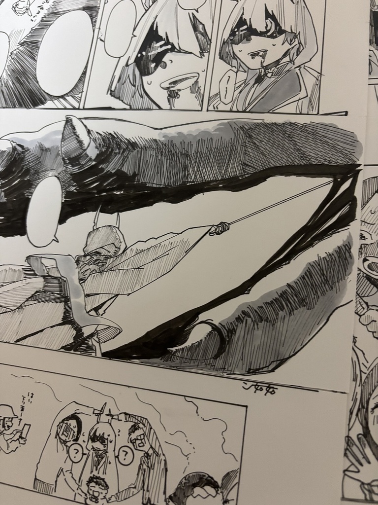 完売【原画】ガラス越しのヒーロー