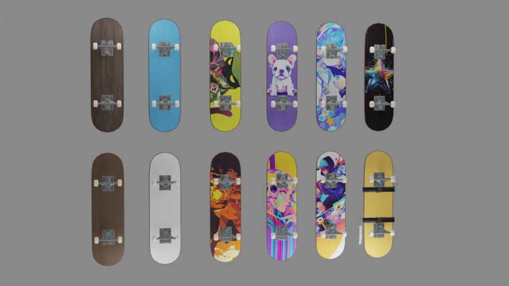 【VRC】Skateboard_BuckPrintCustom【VRCアクセサリー】