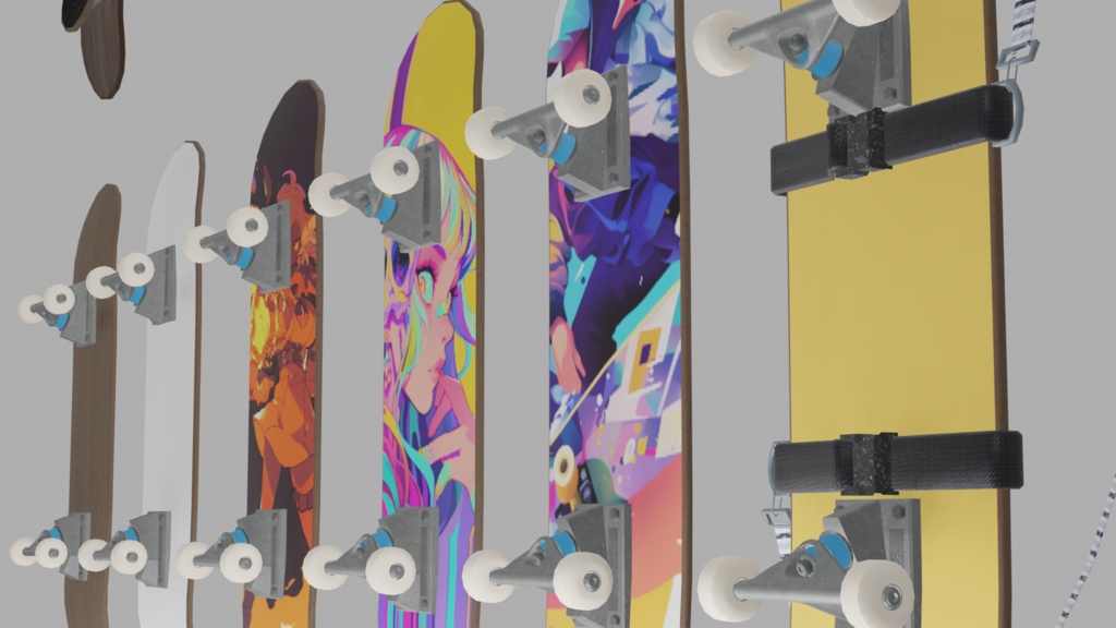 【VRC】Skateboard_BuckPrintCustom【VRCアクセサリー】