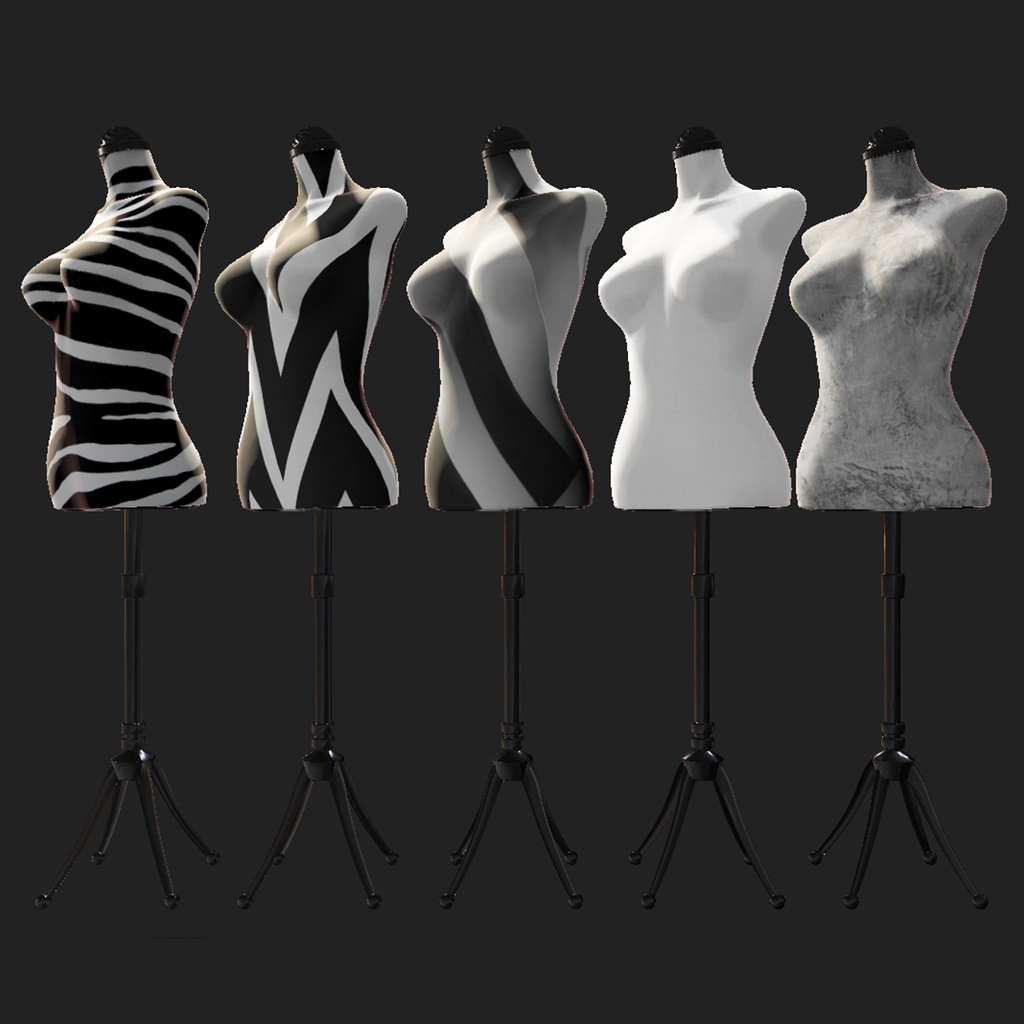 【3Dモデル|無料あり】モノクロなトルソー